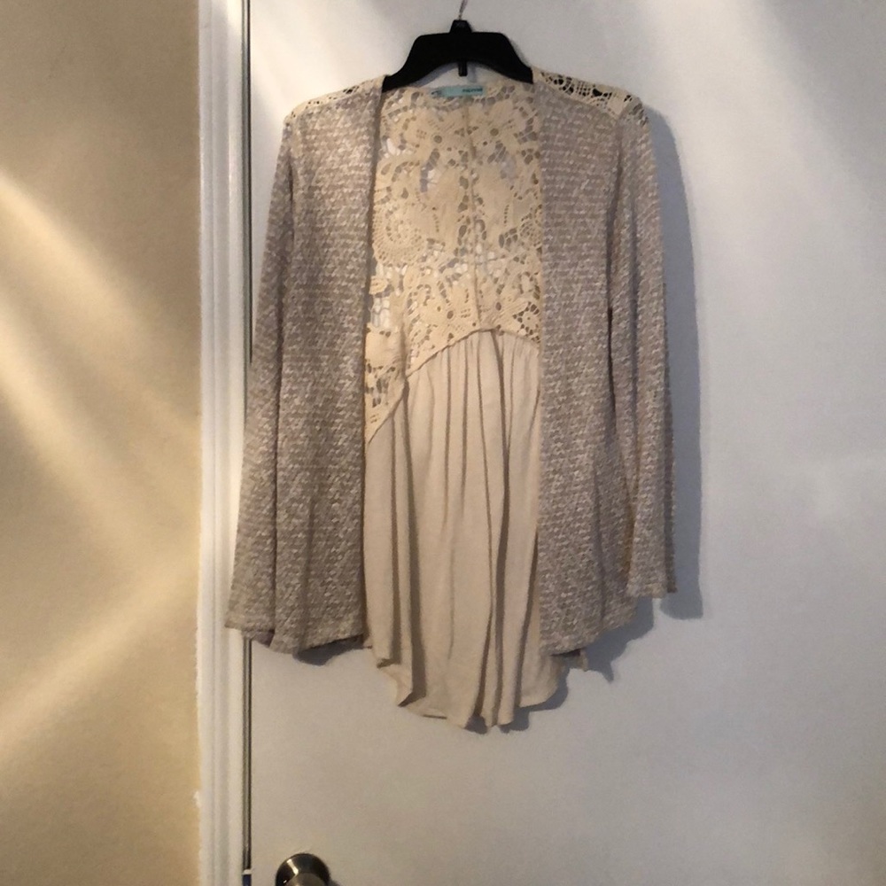 Sweater with lace detailing